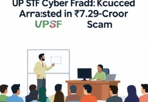 Illustration for UP STF cyber fraud: UP STF Cyber Fraud: Key Accused Arrested in ₹7.29-Crore Scam