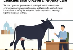 Illustration for Uttar Pradesh cattle rescue: Uttar Pradesh Cattle Rescue System Launches District-Level Emergency Care