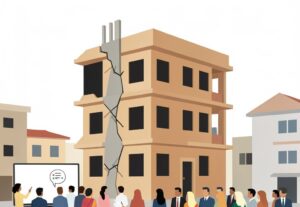 Illustration for Wazirganj building collapse: Wazirganj Building Collapse Threat: 25 Families Evacuated After Illegal Floors Crack Pillars