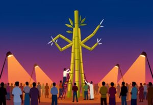 Illustration for Lucknow Dussehra: 75-ft moving Ravan effigy, green crackers set the stage for Lucknow Dussehra