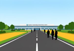 Illustration for Lucknow airport expansion: Chaudhary Charan Singh International Airport Terminal Expansion Set to Ease Lucknow Commuter Congestion