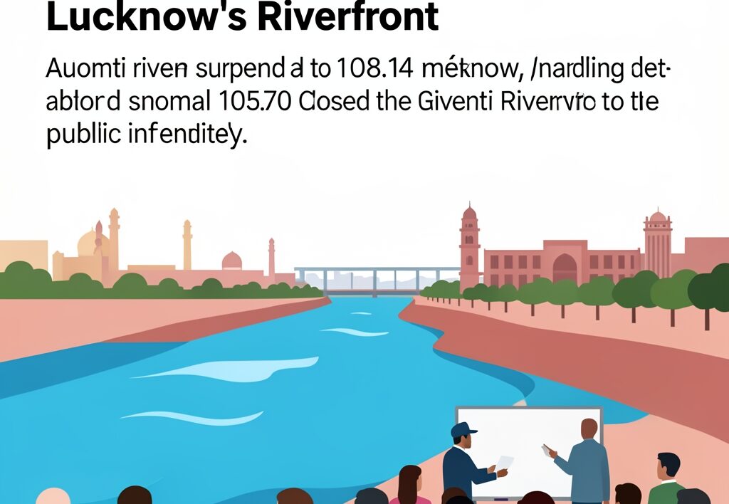 Illustration for Gomti river: Gomti River Swells Eight Feet Above Normal, Swallowing Lucknow's Riverfront