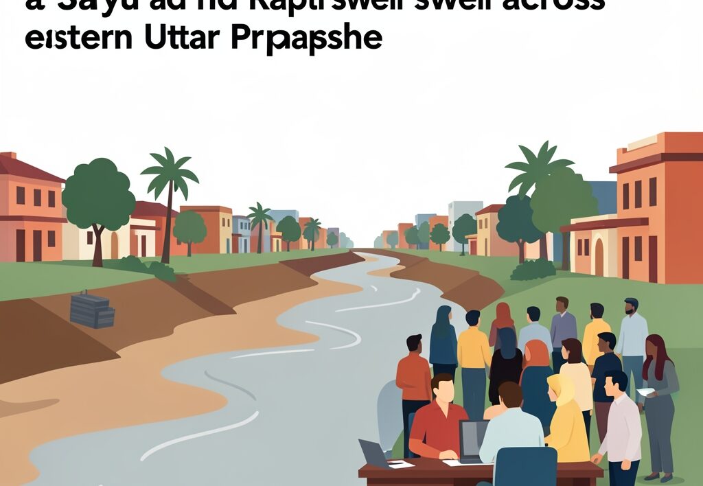 Illustration for Gorakhpur flood situation: Gorakhpur flood situation turns grim as Saryu and Rapti swell across eastern Uttar Pradesh