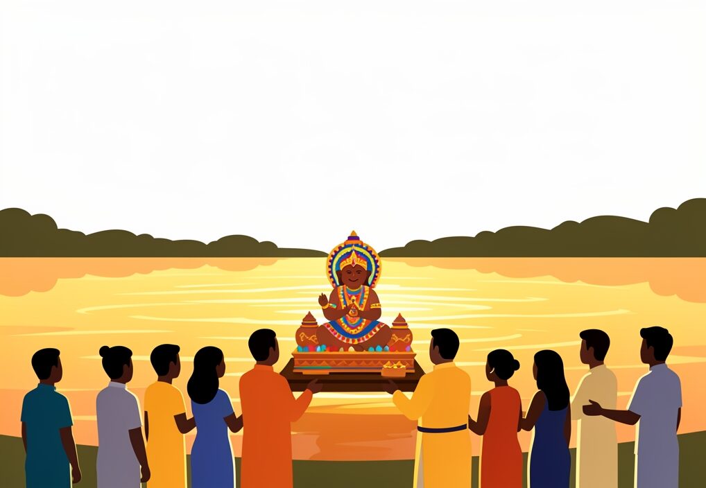 Illustration for Lucknow Durga Puja: Lucknow Durga Puja Concludes with Emotional Visarjan and Eco-Conscious Immersions