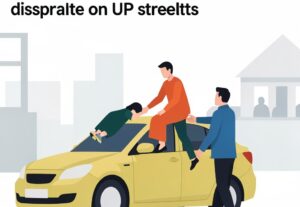 Illustration for Meerut car bonnet: Meerut car bonnet horror: Viral video exposes violent marital dispute on UP streets