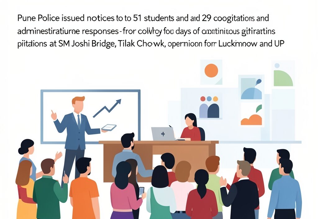 Illustration for Pune MPSC protests: Pune MPSC protests: Police issue notices to 80 amid student stir