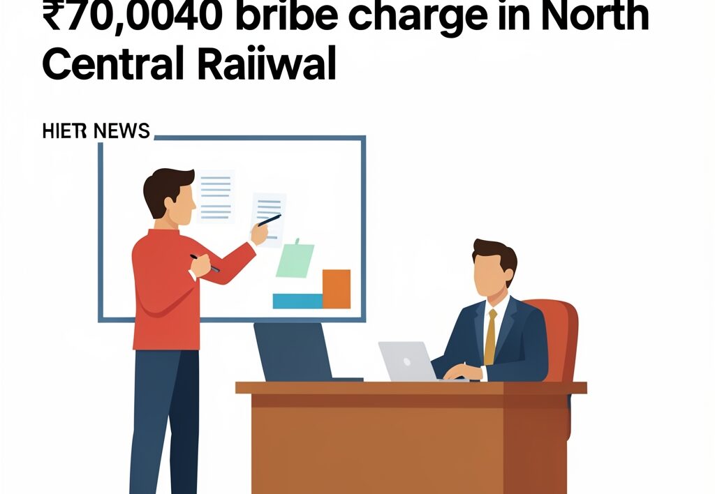 Illustration for Railway official dismissed: Railway official dismissed over ₹70,000 bribe charge in North Central Railway