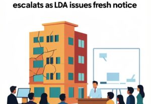 Illustration for Wazirganj building safety: Wazirganj building safety dispute escalates as LDA issues fresh notice