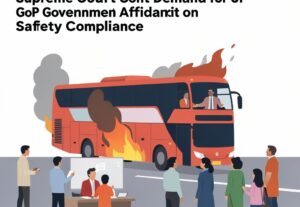 Illustration for Yamuna Expressway bus fire: Yamuna Expressway Bus Fire Prompts Supreme Court Demand for UP Government Affidavit on Safety Compliance